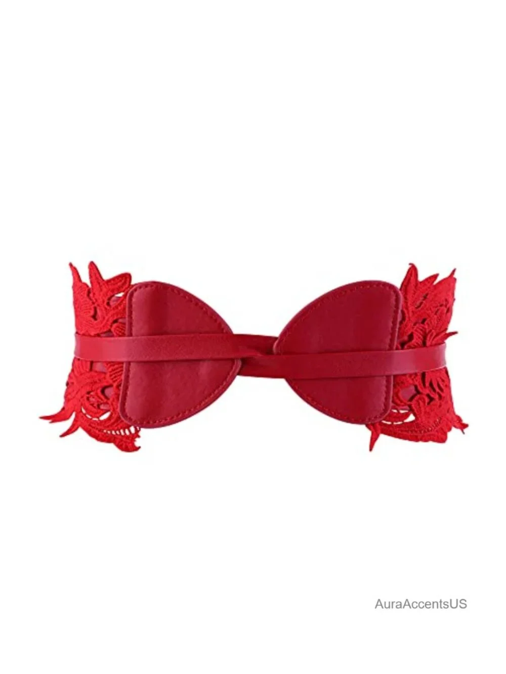 Faux Leather Bow Tie Waist Belt Obi Wrap Corset Belt